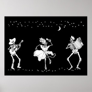 Dia do poster inoperante dos esqueletos da dança