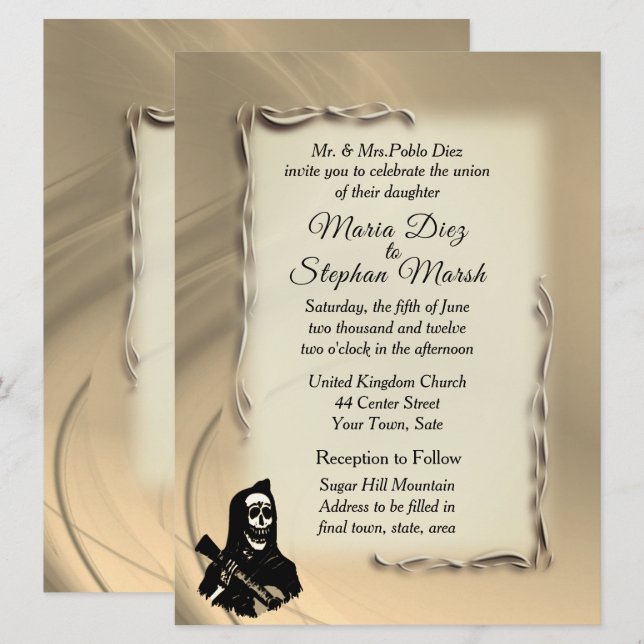 Dia dos Convites de Casamento Morto (Frente/Verso)