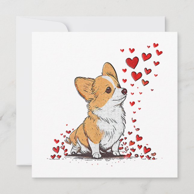Dia dos Namorados Cachorro Fofo Corgi (Frente)