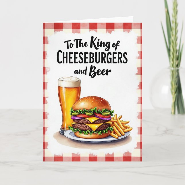 Dia dos Pais Cheeseburger Cartão de Arte (Frente)