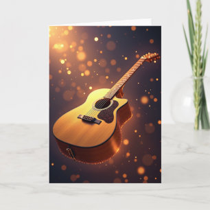 Dia dos Pais com Guitarra Cartão Bokeh