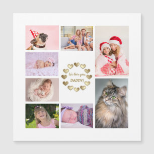 Dia dos Pais da Colagem de Fotos da Família Dourad