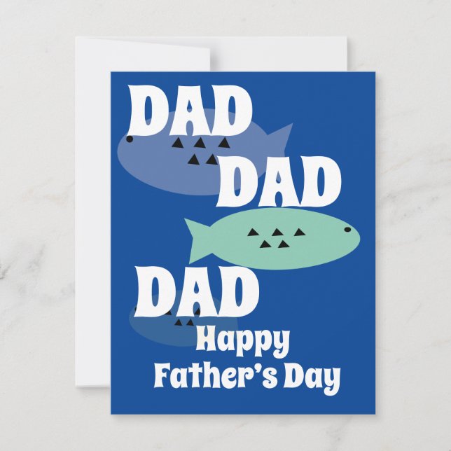 Dia dos Pais Pescaria Azul Feliz Moderno  (Frente)