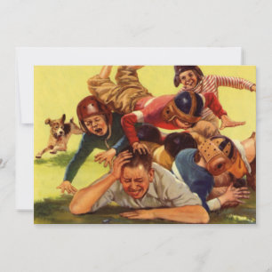 Dia dos Pais Vintage, Futebol Crianças e Cachorro 