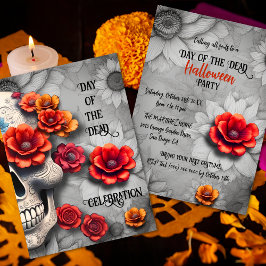 Dia Floral do Convite à Festa de Halloween Morta