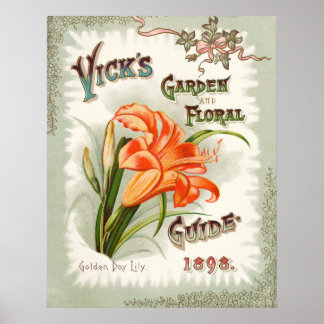 Dia Lily Seed Packet Vintage Impressão
