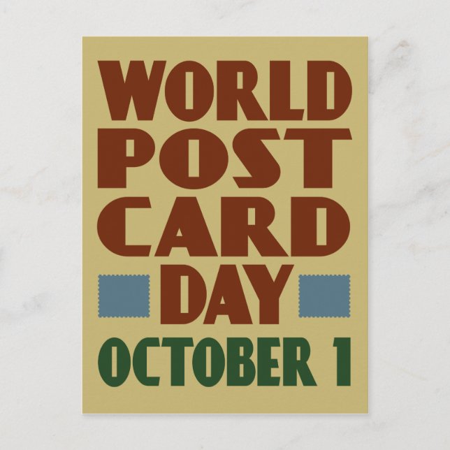 Dia Mundial do Cartão Postal com a tipografia vint (Frente)