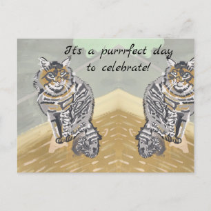 Dia Purrfeito para Celebrar Cartão Postal de Gato 