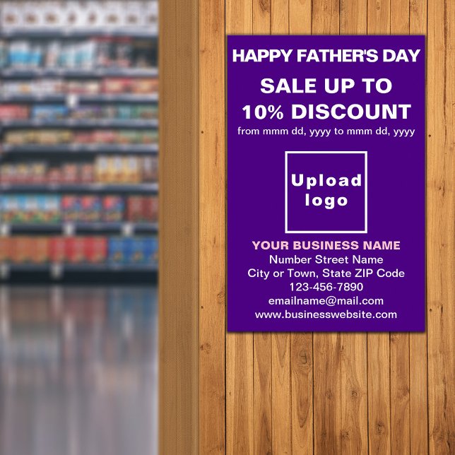 Dia útil do pai - Venda Poster roxo (Criador carregado)