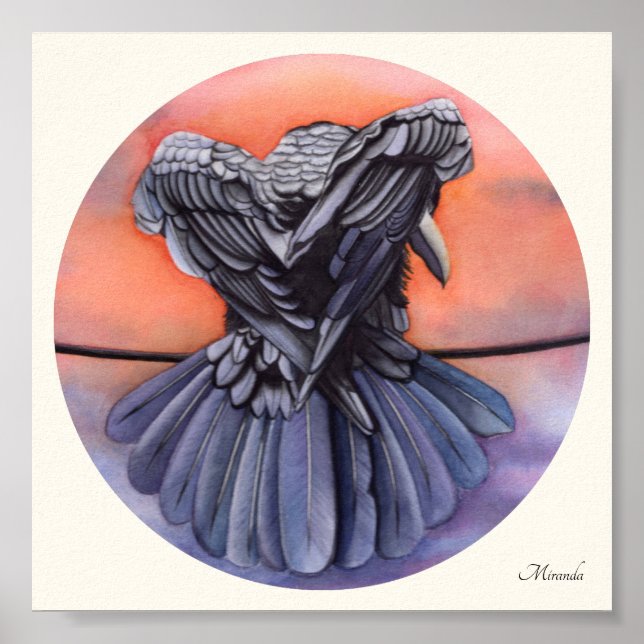 Diablo The Crow Black Raven Art Impressão Miranda (Frente)
