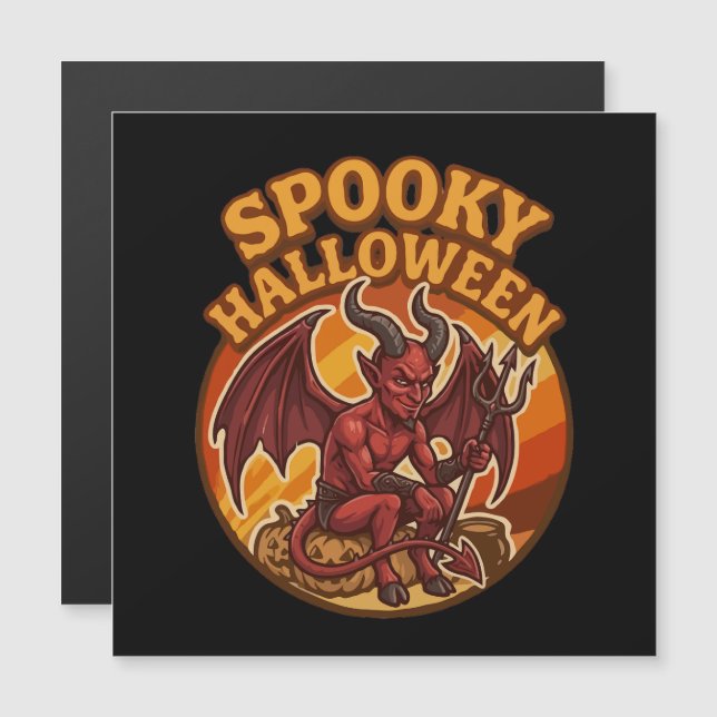 Diabo Pequeno e Assustador Design Retro de Hallowe (Frente/Verso)