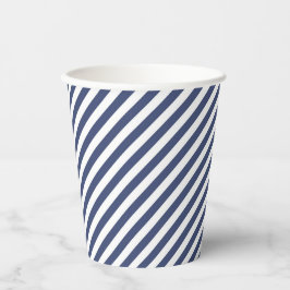 Diagonal navy blue and white stripes pattern