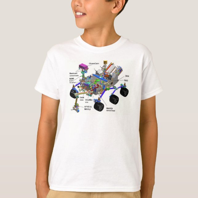 Diagrama de Peças do Mars Rover, Camiseta de Ciênc (Frente)