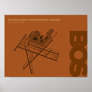 Diagrama do Aeroporto de Boston (BOS) Poster