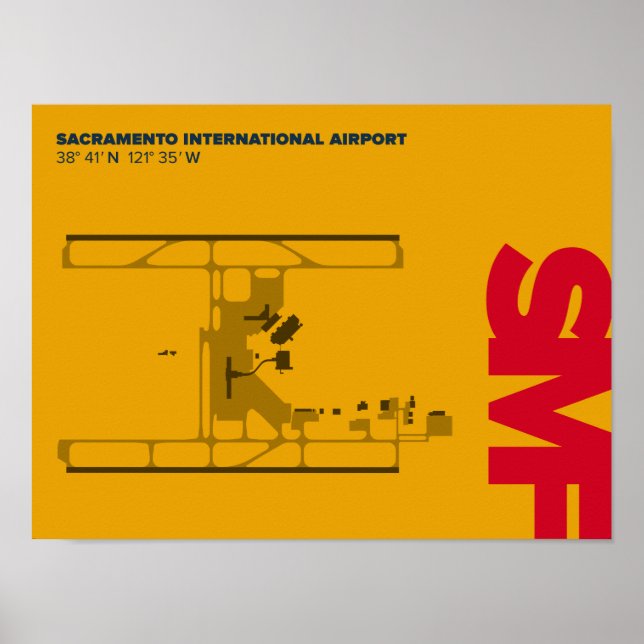 Diagrama do Aeroporto de Sacramento (SMF) Poster (Frente)