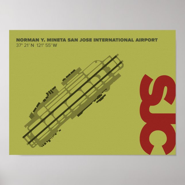 Diagrama do Aeroporto de San Jose (SJC) Poster (Frente)