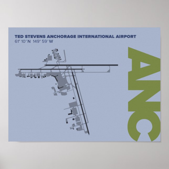 Diagrama Poster do Aeroporto de Anchorage (ANC) (Frente)