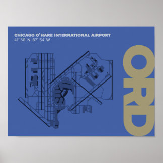 Diagrama Poster do Aeroporto de Chicago O'Hare (OR