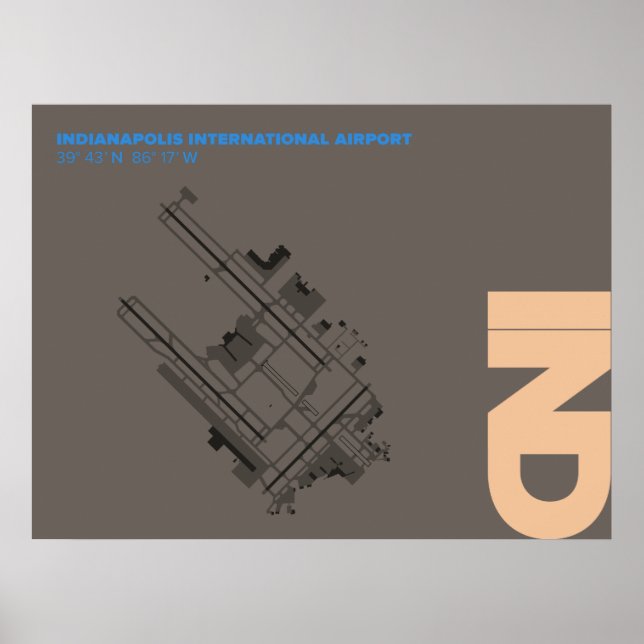 Diagrama Poster do Aeroporto de Indianápolis (IND) (Frente)