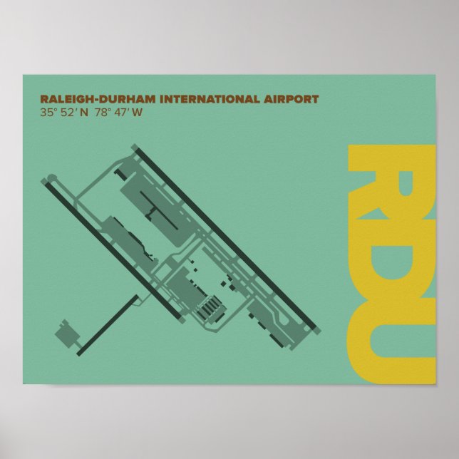 Diagrama Poster do Aeroporto de Raleigh-Durham (RD (Frente)