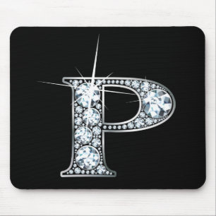 Diamante Bling Mousepad de "P"
