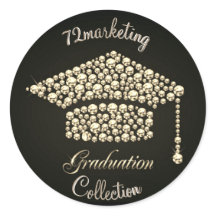 Diamante do adesivo de graduação personalizado de