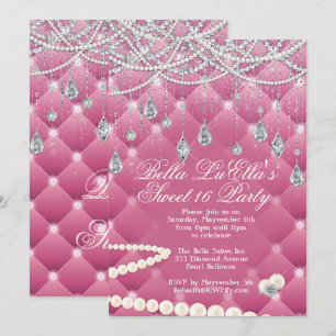 Diamante e convites de festas de Bling