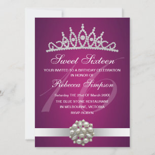 Diamante e Pérolas Rosa Tiara Convite de Anivers