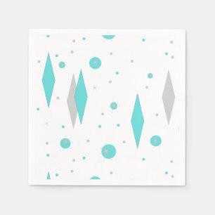 Diamante retro de turquesa & guardanapo de papel