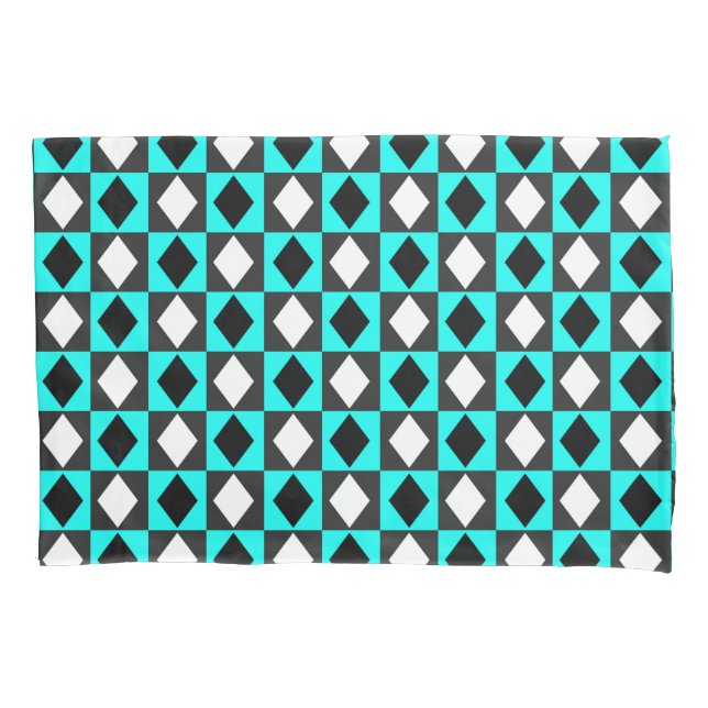 Diamante Rhombus Geométrico Azul Preto (Frente)