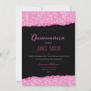 Diamante Rosa Quinceañera Convite