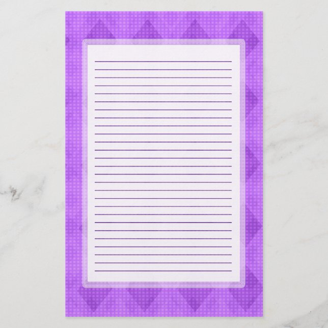 Diamante roxo artigos de papelaria alinhados (Frente)