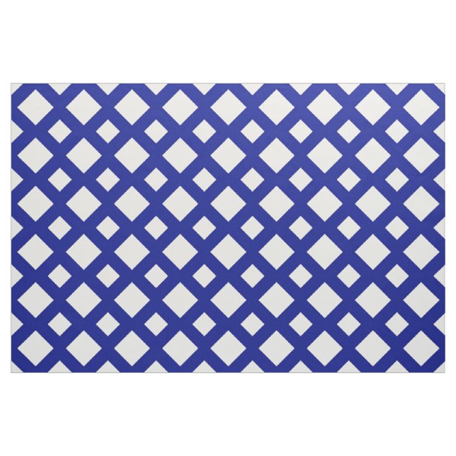 Diamantes brancos geométricos no tecido azul (Fat Quarter)