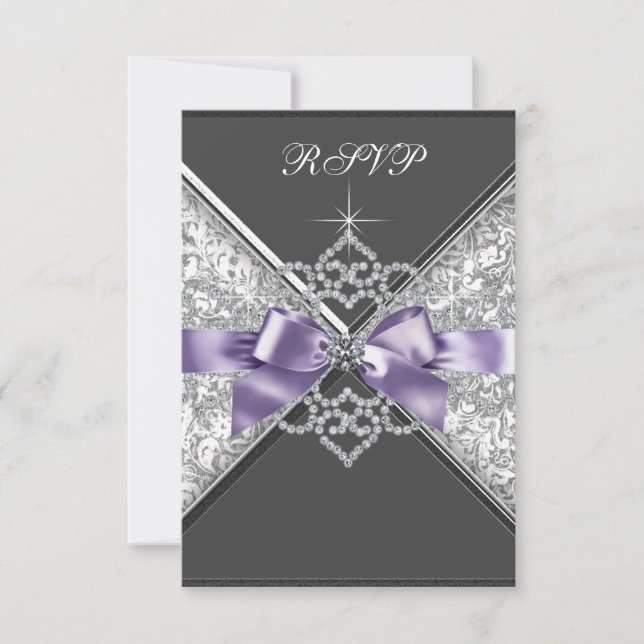 Diamantes Brancos Lavanda Roxo RSVP (Frente)