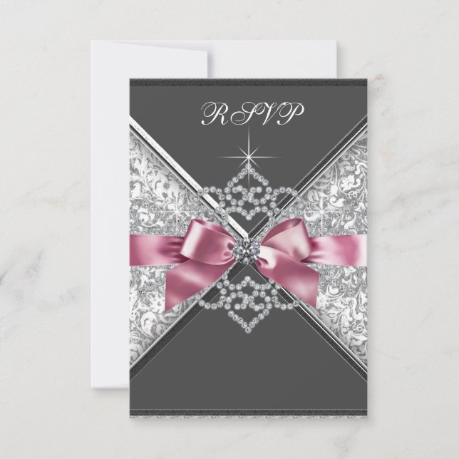Diamantes Brancos Rosa Preto RSVP (Frente)