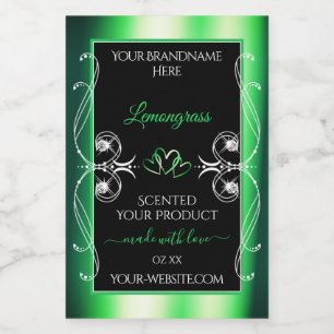 Diamantes de etiquetas de produto preto verde e lu