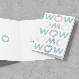 Diamantes e Cartão de Dia de as mães MOM Turquesa 