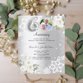 Diamantes prateados florais 60. convite para o cas