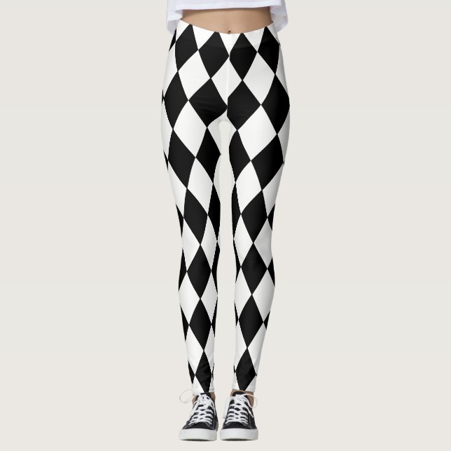 Diamantes Pretos em Leggings Brancas (Frente)