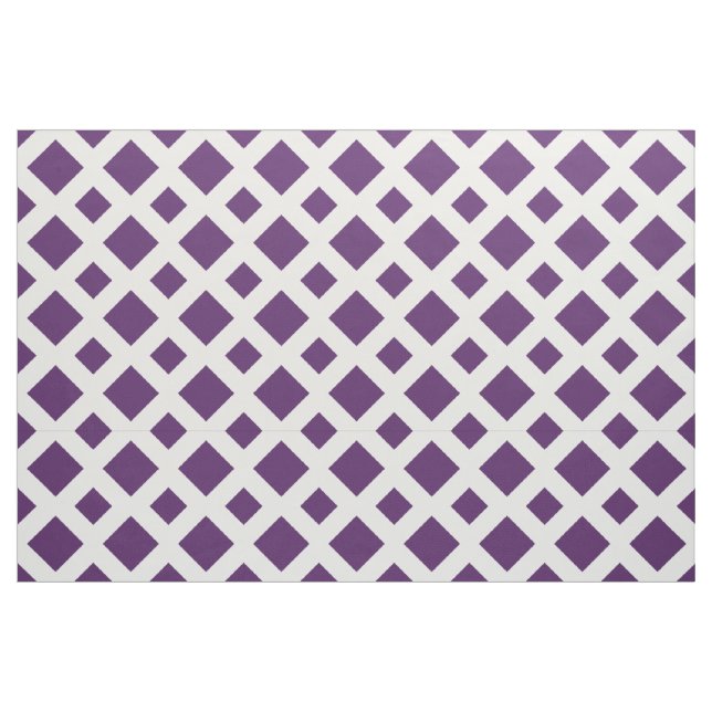 Diamantes roxos no tecido geométrico branco (Fat Quarter)