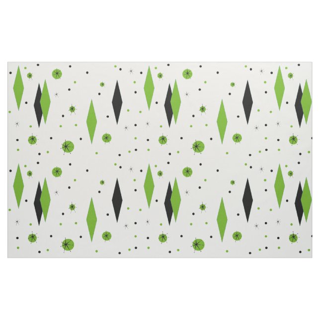 Diamantes verdes retros & tecido de algodão de (Fat Quarter)