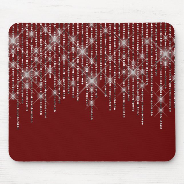 Diamond Bling em Maroon Mouse Pad (Frente)