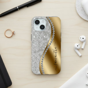 Diamond Bling Ouro Metal Personalizado Script