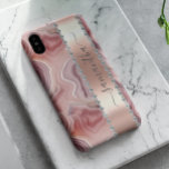 Diamond Calliografia Nome Agate Rosa Dourado<br><div class="desc">Qualquer brilho ou diamantes em design são fotos e simulados. Este design pode ser personalizado na área fornecida pela alteração da foto e/ou do texto. Ou pode ser personalizado clicando em Personalizar este Modelo e, em seguida, escolhendo o clique para personalizar mais a opção e excluir ou alterar a cor...</div>