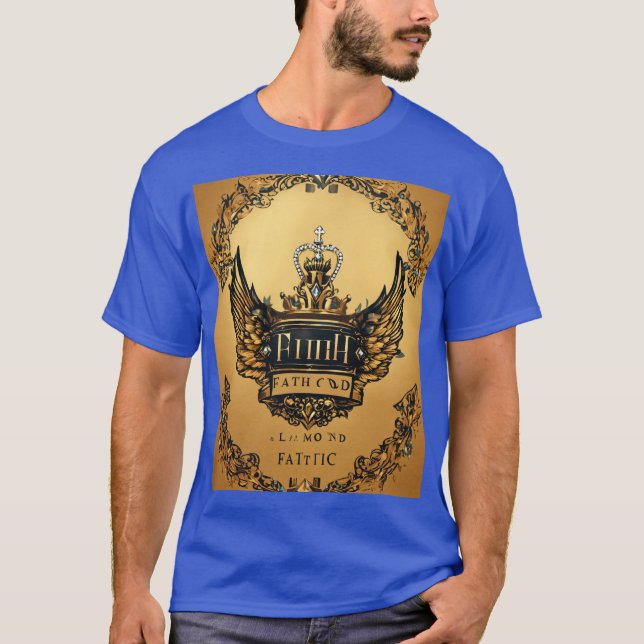 "Diamond Fath Design T-Shirt - Única, Gráfico Negr (Frente)