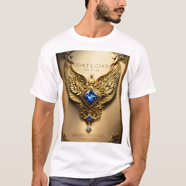 "Diamond Fath Design T-Shirt - Única, Gráfico Negr (Frente)