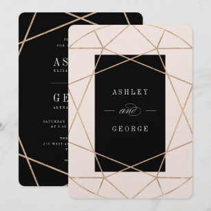 Diamond Gemstone Geométrico Convite de casamento 