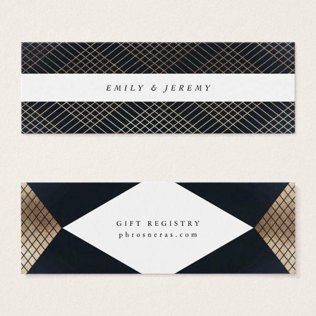 Diamond Geométrico Marinho Dourado Gatsby Gift Reg (Frente & Verso)