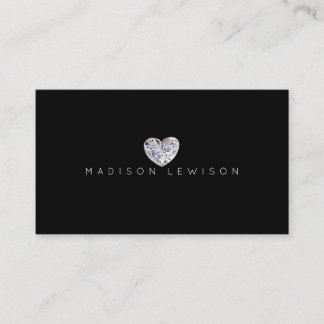 Diamond Heart Simple Chic Cartões de visitas