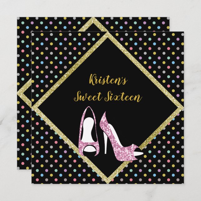 DIAMOND HIGH HEEL DOCE SEXTA PONTO DE CONVITE (Frente/Verso)